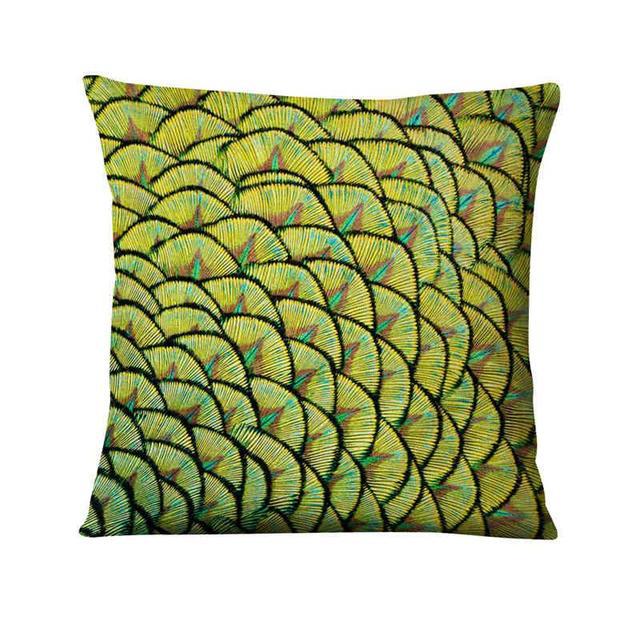 Peacock Feather Art Design Digital Printed Pillowcase