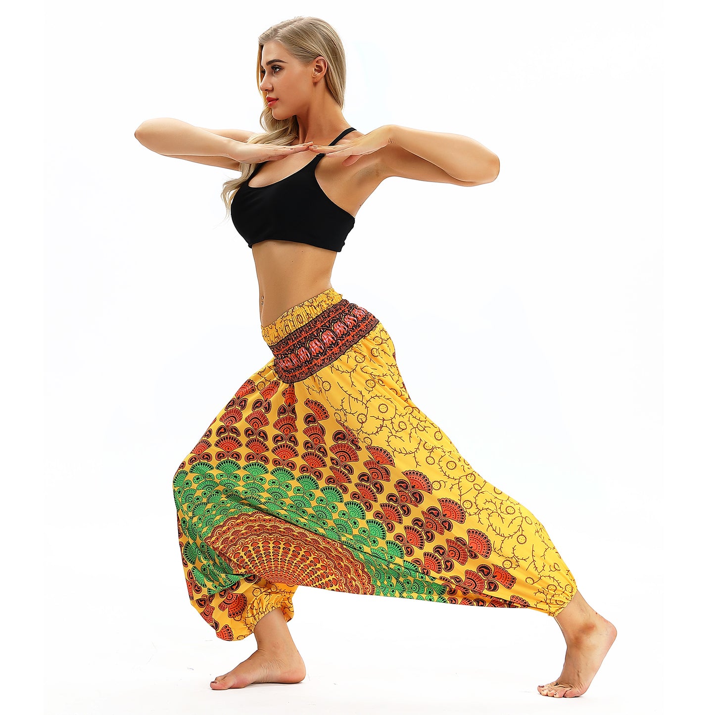 Loose And Thin Ethnic Bloomers, Hanging Crotch Harem Pants, Dance Yoga Fitness Wide-leg Pants
