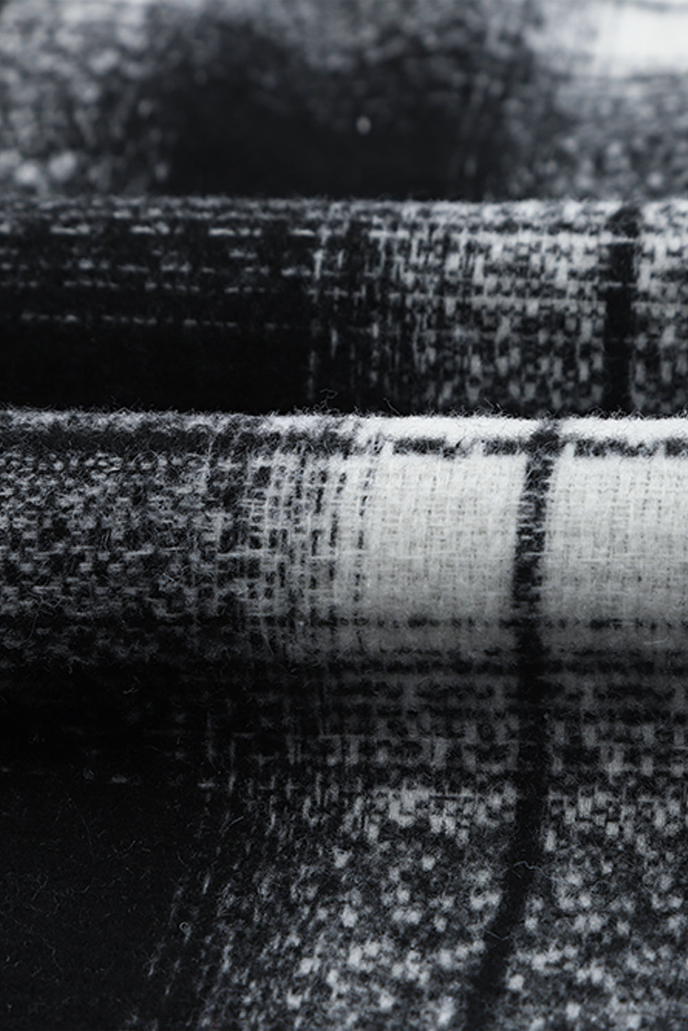 Plaid Print Buttoned Pocketed Long Sleeve Long Coat