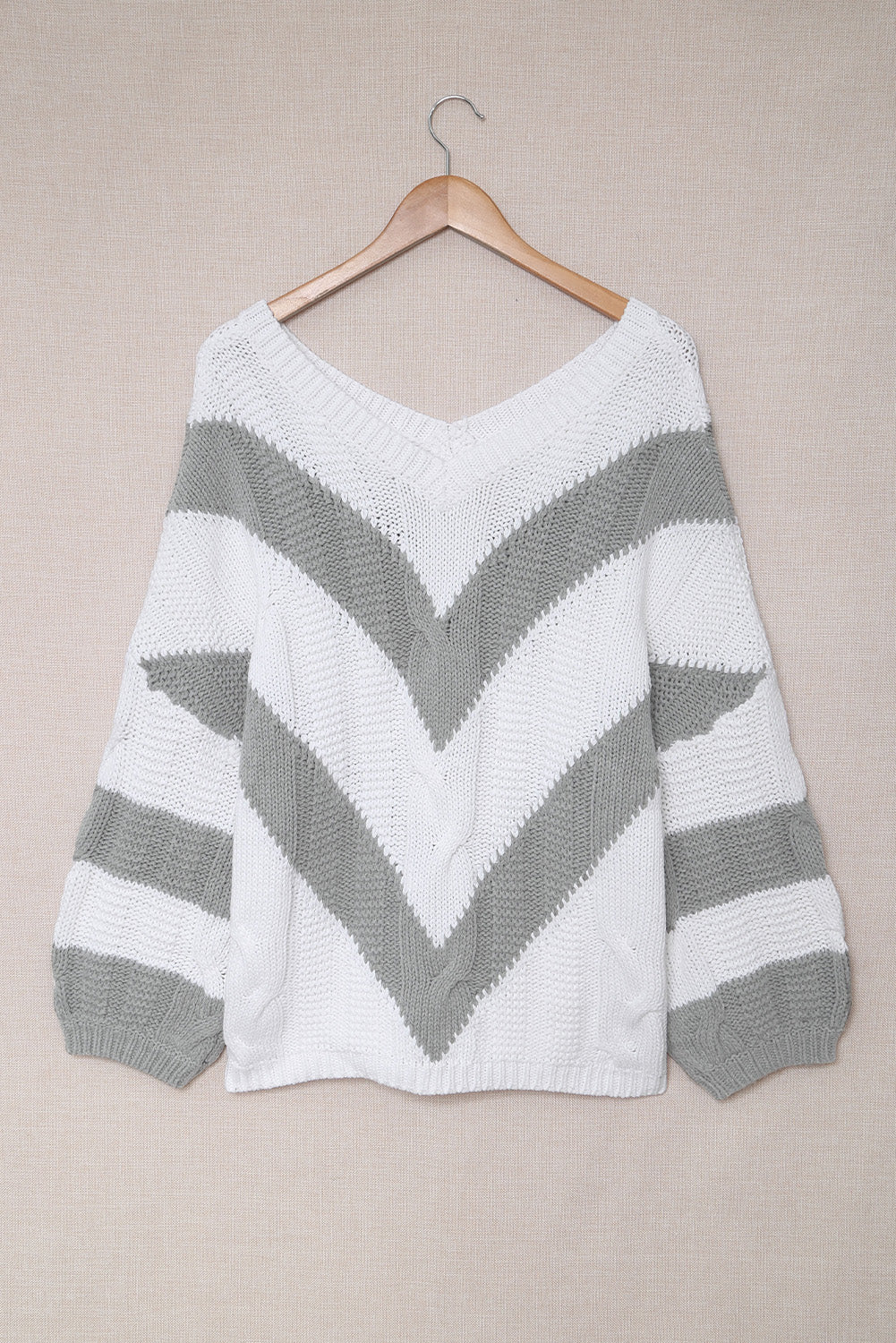 Color Block Drop Shoulder Oversize Sweater
